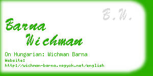 barna wichman business card